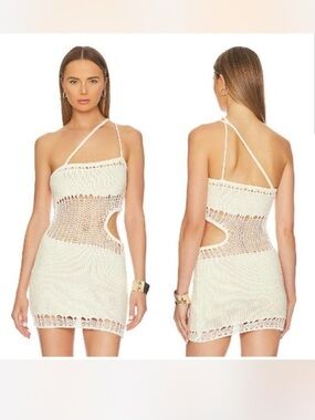 NBD Emmett Mini Crochet Dress Ivory size XS